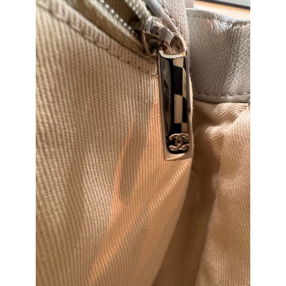 Chanel Single Flap Accordion - Light Gray with Silver Hardware - Picture 13 of 13